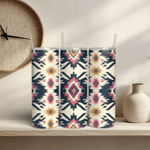 Modern Southwestern Pattern Tumbler Wrap | Western Tumbler PNG | 20oz Aztec Tumbler Wrap Design | Cute Cowgirl Tumbler Design PNG