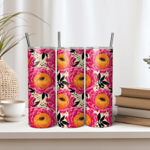 Peonie Pop Art | Sublimation Tumbler Wrap Design