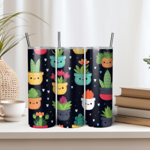 Kawaii Plants Tumbler Wrap Design