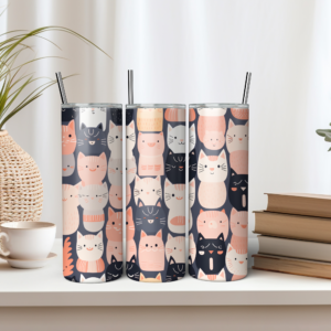 Cute Cat Tumbler Wrap Design