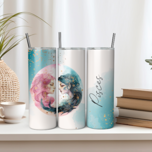 Pisces Watercolor Tumbler Wrap Design