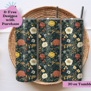 Dark Victorian Garden | Sublimation Tumbler Wrap Design
