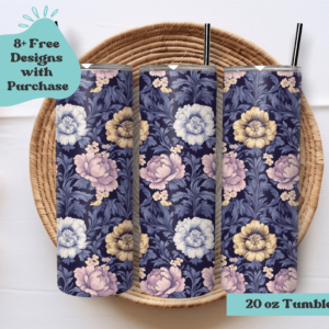 Pastel Goth Floral | Sublimation Tumbler Wrap Design