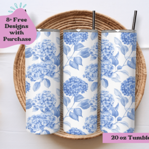 Blue Botanicals Tumbler Wrap Design