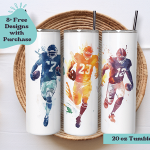 Football Brushstrokes | Sublimation Tumbler Wrap Design