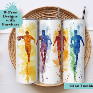 Soccer Brushstrokes | Sublimation Tumbler Wrap Design