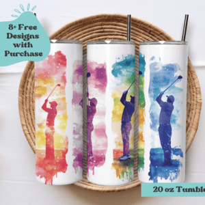 Golf Brushstrokes | Sublimation Tumbler Wrap Design
