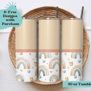 Rainbows and Leather | Sublimation Tumbler Wrap Design